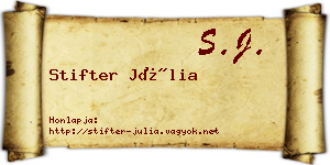 Stifter Júlia névjegykártya